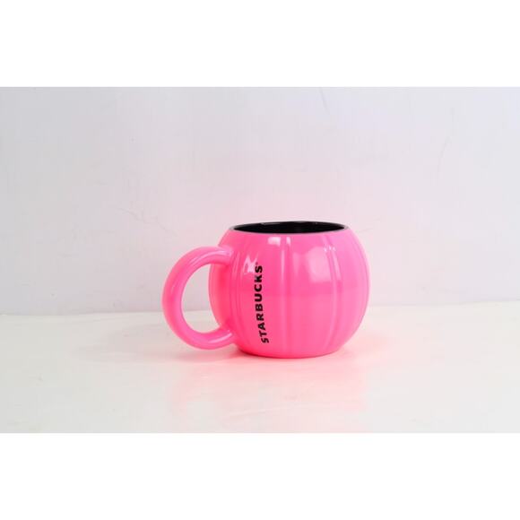 Starbucks Fall 2023 Neon Hot Pink Pumpkin Halloween Ceramic Mug 12oz Coffee Cup - Picture 3 of 14
